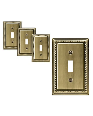 DEWENWILS 4-Pack Antique Brass Light Switch Cover, Metal Toggle Wall Plates - Image 1 of 4