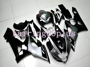 Black Silvery Gray ABS Injection Bodywork Fairing Kit Fit for 2005 2006 GSXR1000 - Picture 1 of 6
