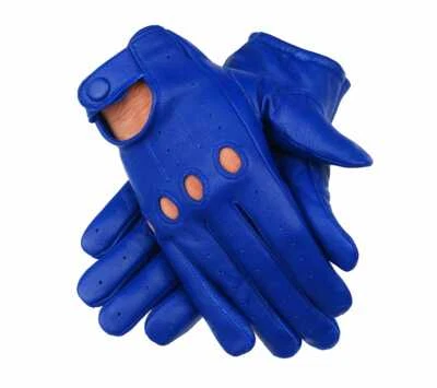 Men's Genuine Leather Driving Gloves with Knuckle Holes Foto 1 de 4