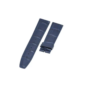 Correa de reloj de cuero de grano de cocodrilo azul de 20 mm para IWC Portugieser - Imagen 1 de 6