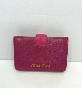 MIU MIU Pink Leather Snap Closure Accordion Multi Card Holder Wallet RARE HTF - Picture 1 of 6