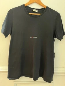 Mens SAINT LAURENT Classic Logo T Shirt - Size U.S. Small - Pre Owned - Picture 1 of 5