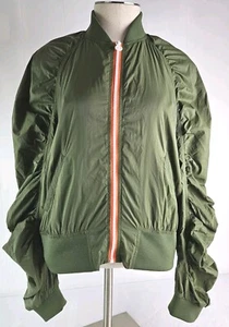 Hunter For Target Women M Olive Green Ruched Sleeve Packable Jacket Windbreaker - Picture 1 of 9