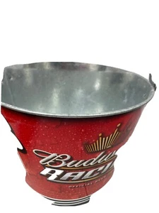 Metal Budweiser Nascar Racing 8 Dale Jr Collectible Ice or Popcorn Bucket Tin - Picture 1 of 7