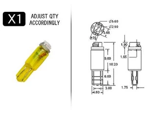 AMBER 1-Point 74 Style LED Replacement Instrument Cluster Gauge Bulb - Picture 1 of 4