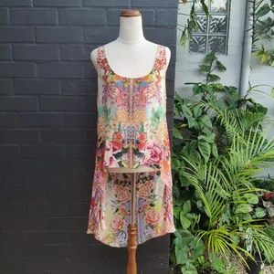 Camilla Vintage Flower Hour Floral Embellished Silk Singlet Size M AU 12 US 8 - Picture 1 of 10