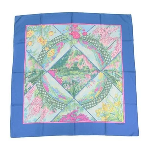 HERMES Carre 90 Silk Scarf Monet Garden / GIVERNY Flower Print / Large Square / - Picture 1 of 9
