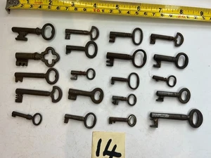 20 Vintage Padlock Keys Drawer Lock Pre Cut Tubular Restoration Wedding Key (14) - Picture 1 of 24