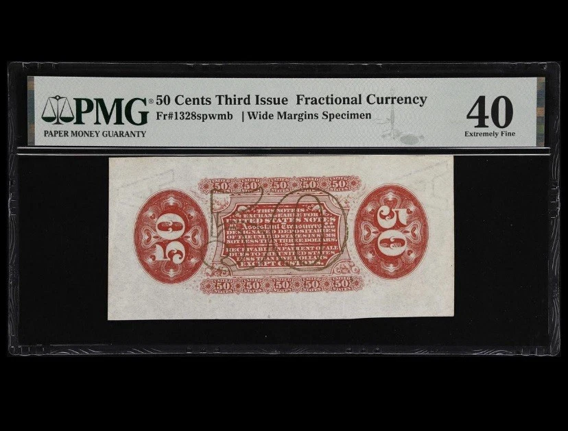 FR# 1328 Fractional 1864 Union Currency 50c Civil War Third Specimen Issue, PCGS - Image 1 of 4