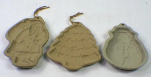 Christmas Brown Bag Cookie Mold Santa Claus, Christmas Tree, Snowman Vintage '80 - Picture 1 of 7