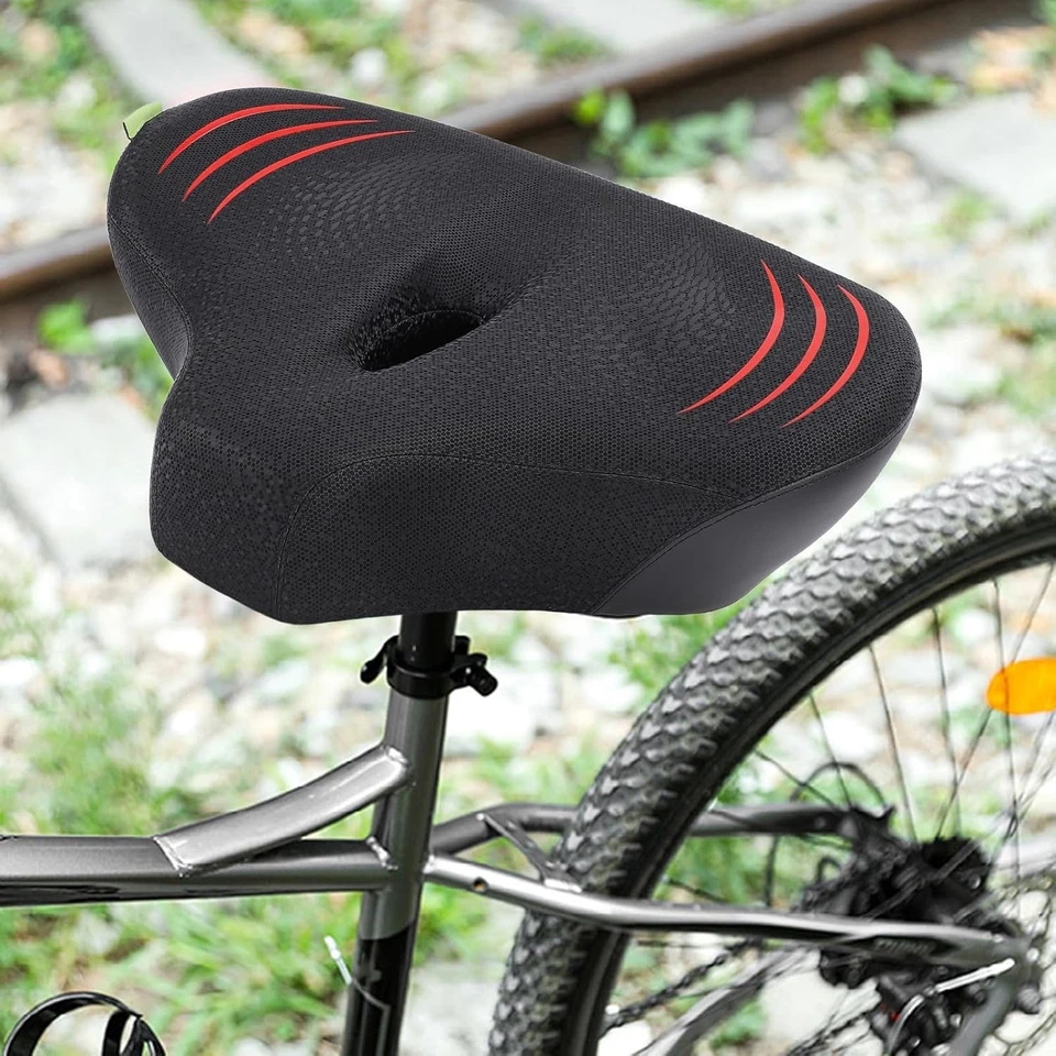 Cojín grueso extra ancho de asiento de bicicleta de gran tamaño para hombre y mujer Foto 1 de 4