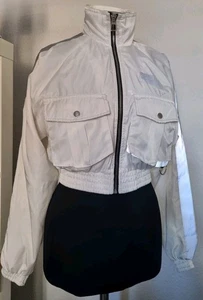 Bershka Damen Jacke Weiß Kurz Gr. XS 34 - Bild 1 von 6