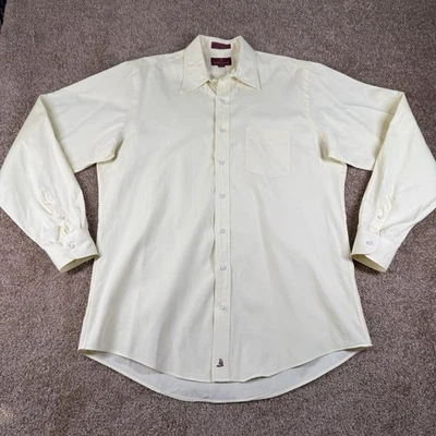 Camisa de vestir Nordstrom amarilla manga larga abotonada 16-36 3XL Foto 1 de 4