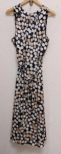 NWT Anne Klein Black With Grey & Pink Polka Dot Halter Top Dress Size 12 - Picture 1 of 13