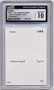 Graded Torsten (Von Ursus) CGC 10 GEM MINT Legends Playtest Card 1994 MTG Magic! - Picture 1 of 2
