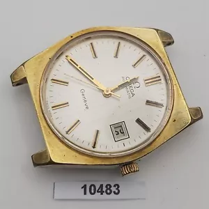 PROJECT TO FIX OMEGA GENEVE CAL 1481 AUTO DATE MENS GOLD WATCH EU SHIP BVT010483 - Picture 1 of 7