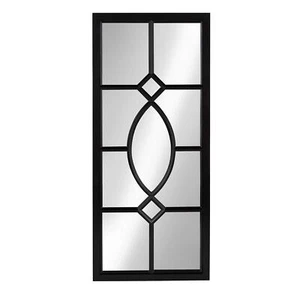 Kate and Laurel Cassat Modern Casual Window Wall Accent Mirror, Black - Picture 1 of 7