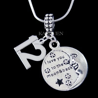 ~ Я люблю тебя до луны и обратно 12 день рождения ожерелье 11 13 14 15 16 - Изображение 1 из 4