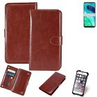 CASE FOR Motorola G8 BROWN FAUX LEATHER PROTECTION WALLET BOOK FLIP MAGNET POUCH