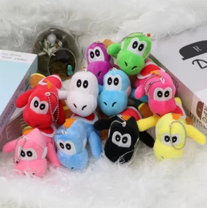 Kawaii Mario Bros Super Star Green Yoshi Mushroom Plush Keychain Cute Anime Trip - Picture 1 of 42