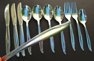 Rogers stainless steel Bermuda flatware lot of 11 pc forks knives spoons - Picture 1 of 2