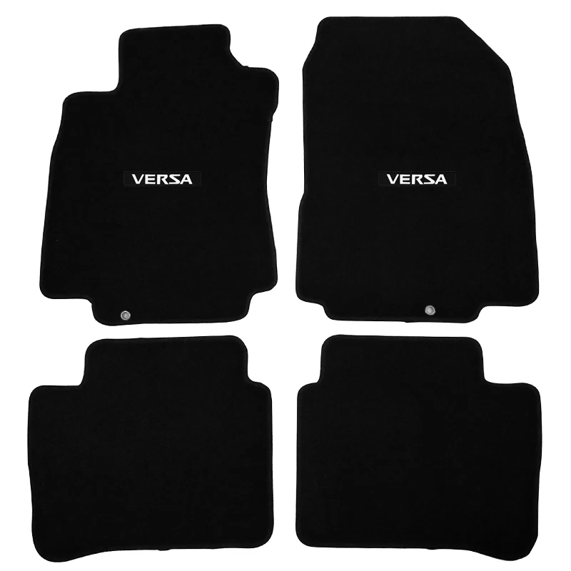 Fits 07-12 Nissan Versa Black Floor Mats Carpets Nylon Anti-slip Front Rear 4PCS Foto 1 de 1