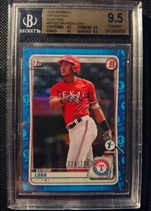 Bayron Lora 2020 Bowman primera edición lámina azul #/150 BGS 9,5 verdadera gema+ - Imagen 1 de 2