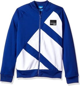 Boy's Big Kids adidas Originals EQT Track ZipUP Jacket Blue White Size Large New - Picture 1 of 6
