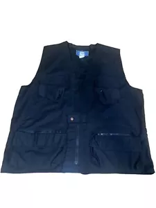 NS New York Men's Tactical Twill Vest Jacket with Multiple Pocket Blk (Size: L) - Picture 1 of 3