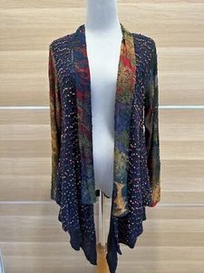 Cárdigan de chenilla multicolor para mujer Palila San Francisco talla S geométrico - Imagen 1 de 9