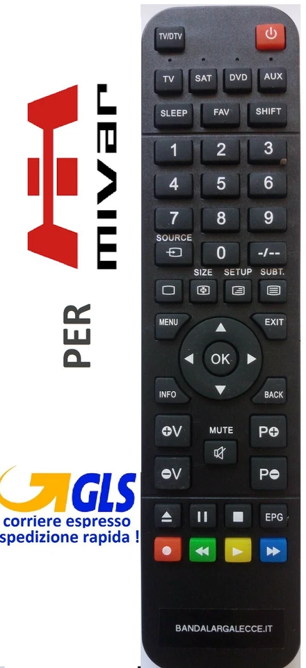 Telecomando per TV MIVAR selezionare il modello arriva già pronto - Immagine 1 di 1