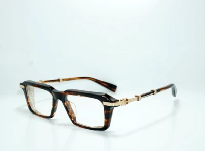 NUEVO AUTÉNTICO BALMAIN PARIS LEGION-III BPX-132B-50 BRN - MARCOS DE GAFAS DORADAS Foto 1 de 4