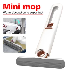 Mini Mop Wash Hand Free Squeeze Mop Desktop Glass Cleaning Sponge Mop Portable - Picture 1 of 13