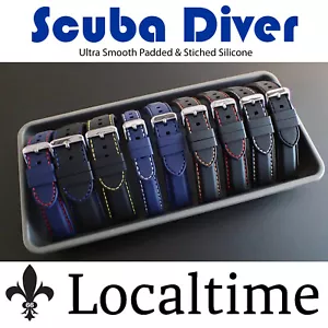 AUSVERKAUF Glatt Dick Silikon Gummi Uhrenarmband 18-28 mm 9 Farben Kombinationen - Bild 1 von 22