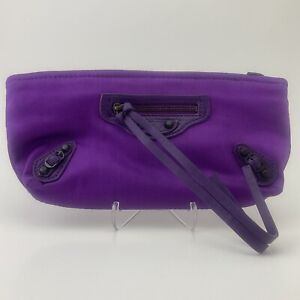 BALENCIAGA PARIS Purple Medium Cosmetic Pouch Bag Travel