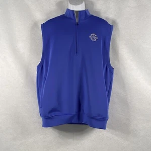 Donald Ross Golf Vest Mens Large Blue 1/4 Zip Performance Stretch Embroidered - Picture 1 of 10