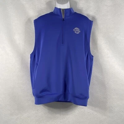 Donald Ross Golf Vest Mens Large Blue 1/4 Zip Performance Stretch Embroidered - Image 1 of 4