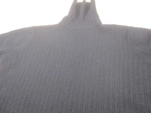 Valerie Stevens Shirt Womens Large Black Ribbed Turtle Neck Pure Wool Short Slee - Picture 1 of 8
