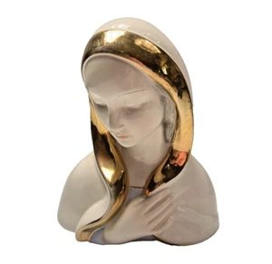 Vintage Italian Madonna Blessed Mother Mary Porcelain Bust Artist Signed Italy - Bild 1 von 8