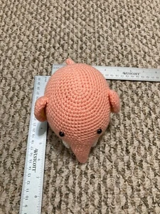 Muñeca amigurumi elefante rosa hecha a mano ganchillo suave hecha a mano grande redonda - Imagen 1 de 4