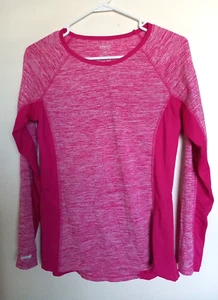 Danskin Now DriMore Fitted Pink Heather LS Polyester Activewear Shirt M 8-10 - Picture 1 of 3