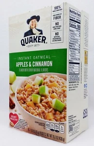 1 BOX Quaker APPLES & CINNAMON Instant Oatmeal with Natural Flavors (10 POUCHES) - Picture 1 of 1
