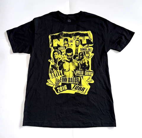 NXT 2016 Tour T-Shirt Finn Balor Samoa Joe Apollo Crews Asuka WWE Size Large Cover