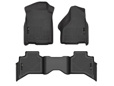Husky Weatherbeater Mats Fit 09-24 Ram 1500 Quad Cab (w/Mat Hooks) Frt/2nd Black - Image 1 of 4
