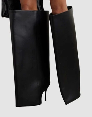 Botas de cuero Balenciaga para mujer negras nuevas Wader Boot H110 talla 37 Foto 1 de 4