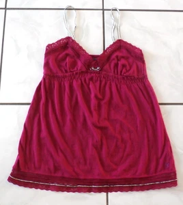Camiseta sin mangas Babydoll Y2K de colección American Eagle para mujer ribete de encaje talla S rosa H262 - Imagen 1 de 6