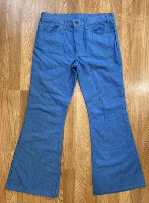 Vintage 1970s Levi's Orange Tab Bell Bottom Jeans SF 207 Size 34x31 - Image 1 of 4