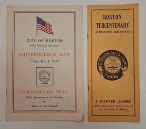 1930 Boston Tercentenary Celebration Booklets July 4th & Attractions & Events - Picture 1 of 8
