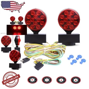 Powerful 55lb Magnetic LED Trailer Lights - RV Boat Truck, DOT Compliant - Picture 1 of 10