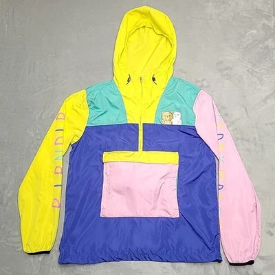 Ripndip X Teddy Fresh Jacket Mens M Colorblock 1/2 Zip Hooded Windbreaker Anorak - Image 1 of 4